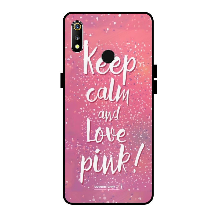 Love Pink Metal Back Case for Realme 3i