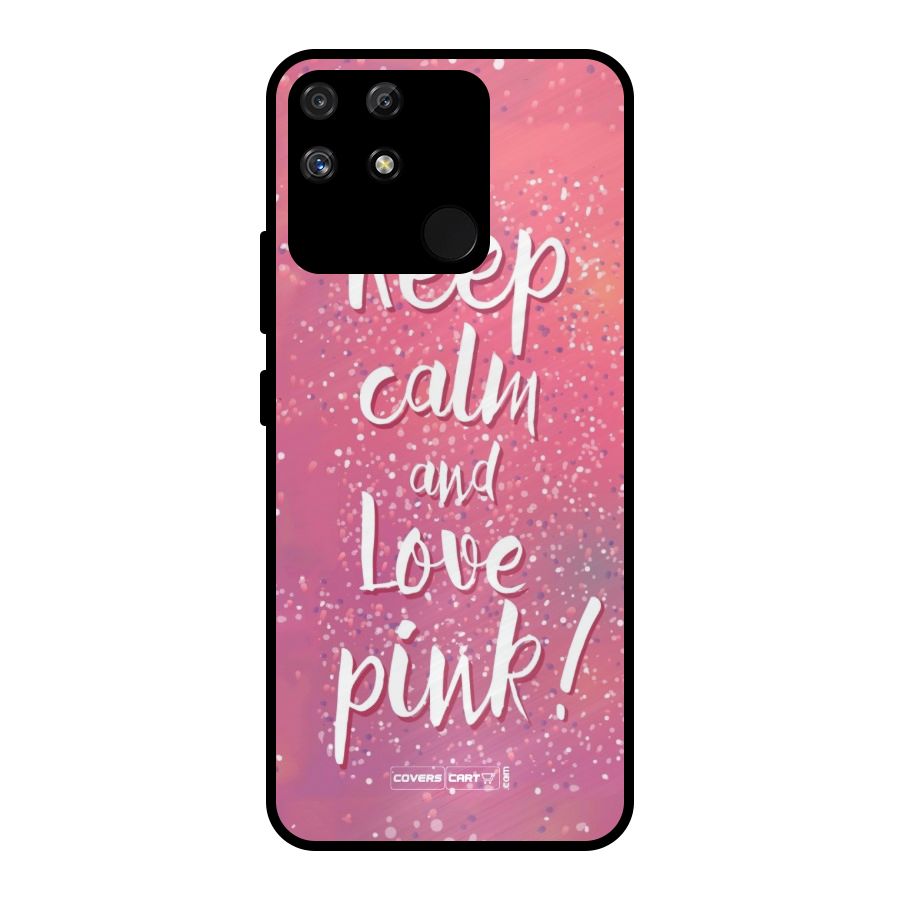 Love Pink Metal Back Case for Realme Narzo 50A