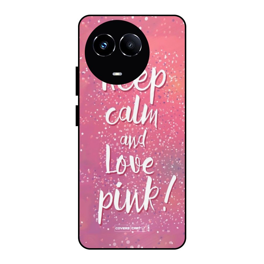 Love Pink Metal Back Case for Realme Narzo 60X