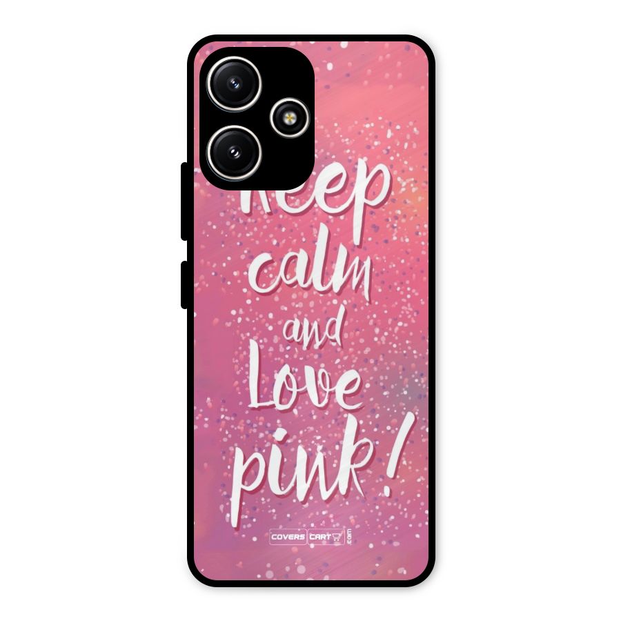 Love Pink Metal Back Case for Redmi 12 5G