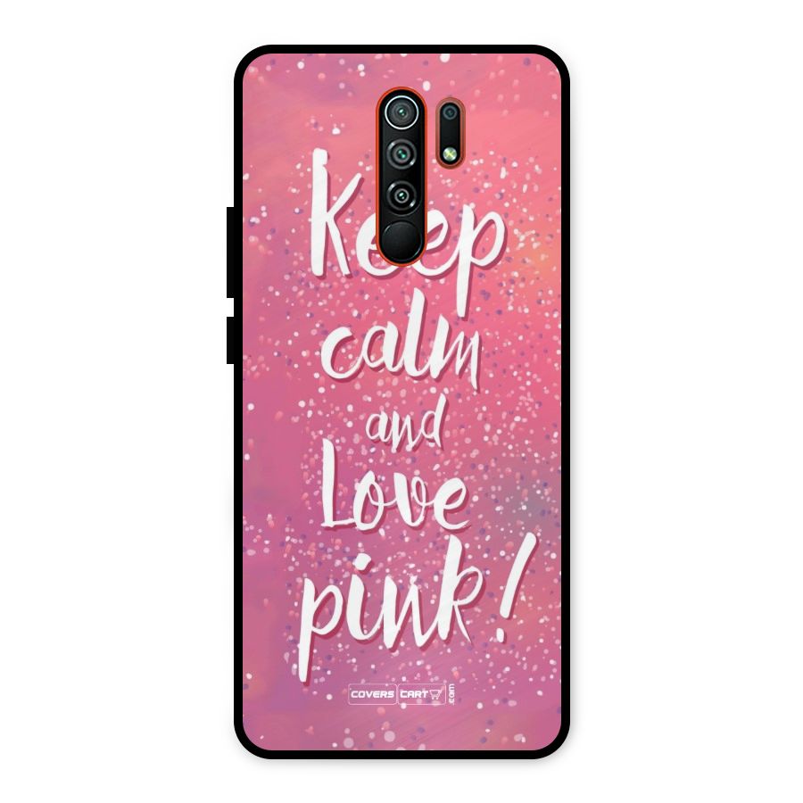 Love Pink Metal Back Case for Redmi 9 Prime