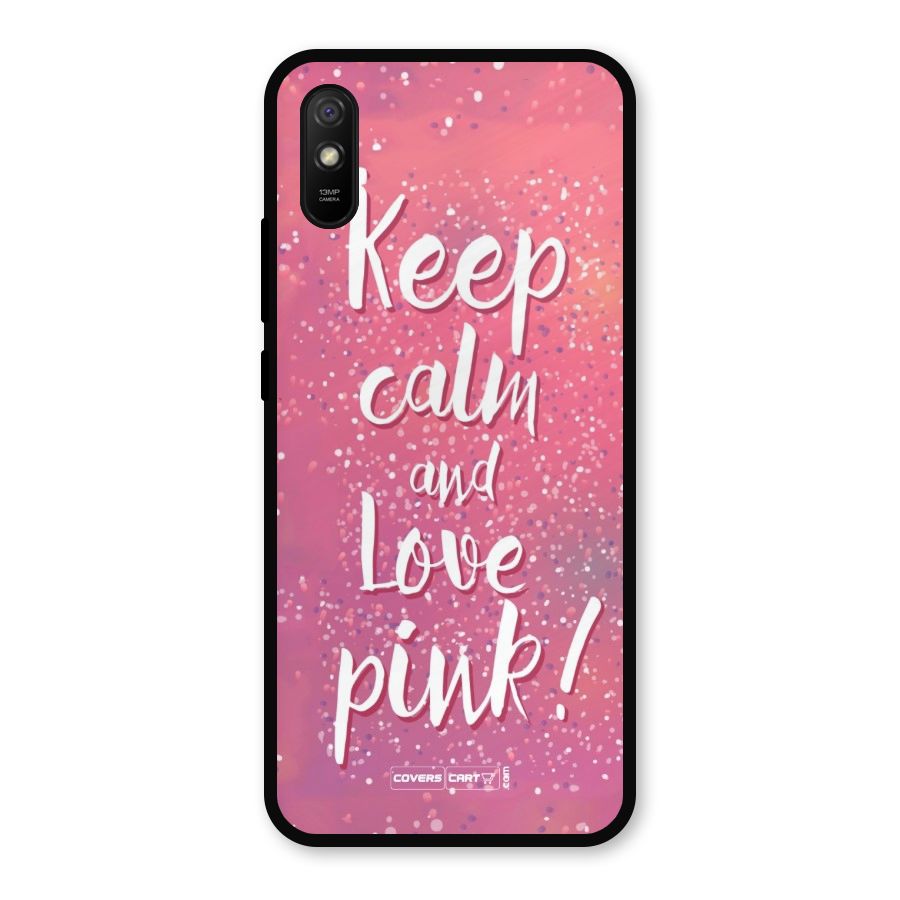 Love Pink Metal Back Case for Redmi 9a