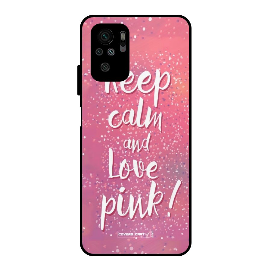 Love Pink Metal Back Case for Redmi Note 10S