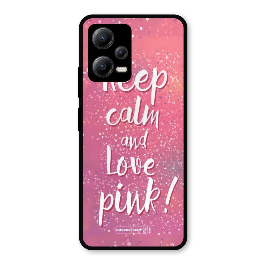 Love Pink Metal Back Case for Redmi Note 12 5G