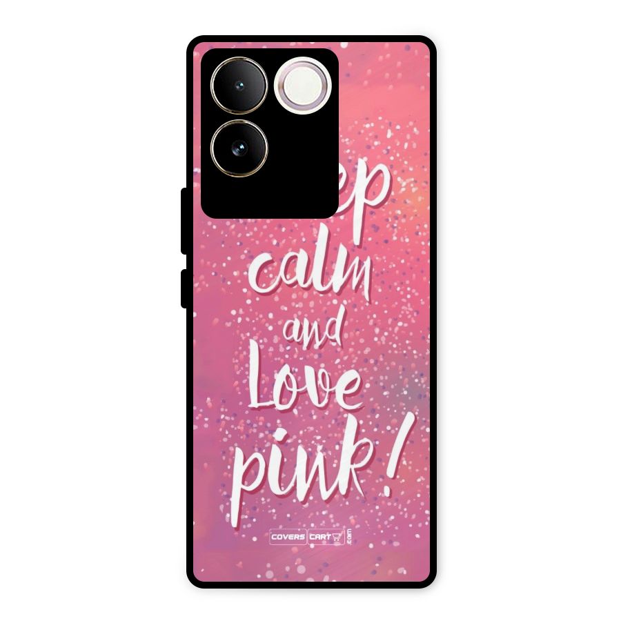Love Pink Metal Back Case for Vivo T2 Pro