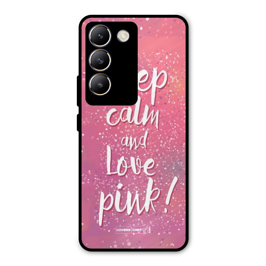 Love Pink Metal Back Case for Vivo T3 5G