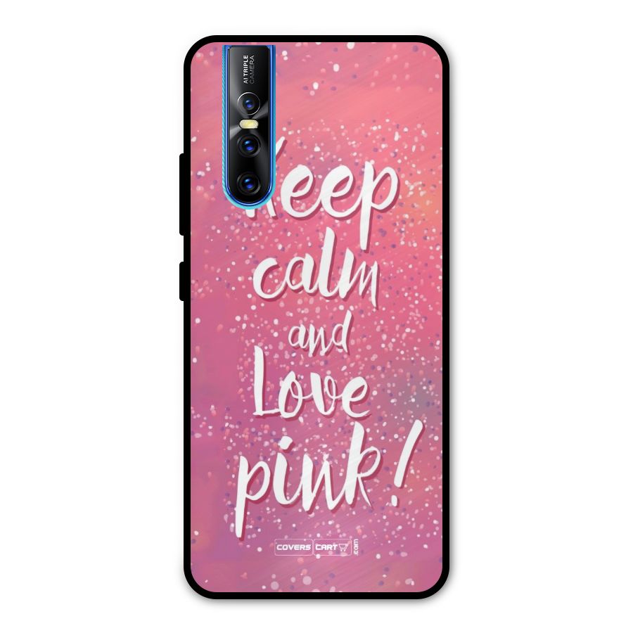 Love Pink Metal Back Case for Vivo V15 Pro