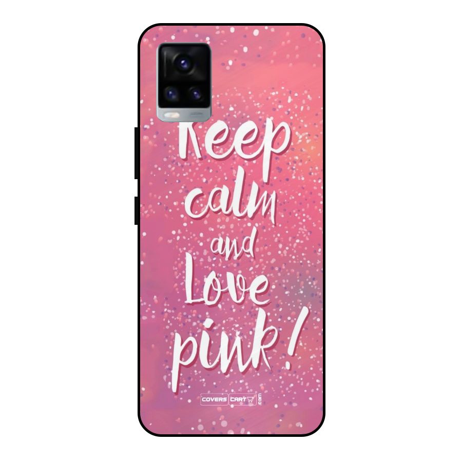 Love Pink Metal Back Case for Vivo V20 2021