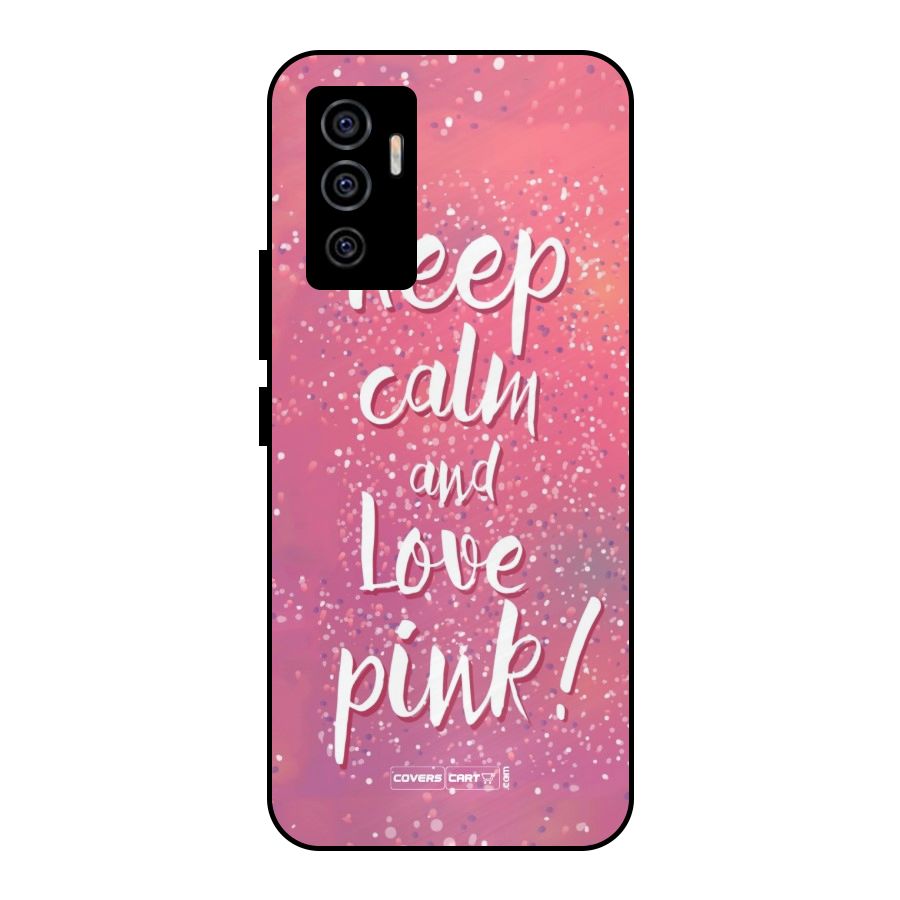 Love Pink Metal Back Case for Vivo V23e