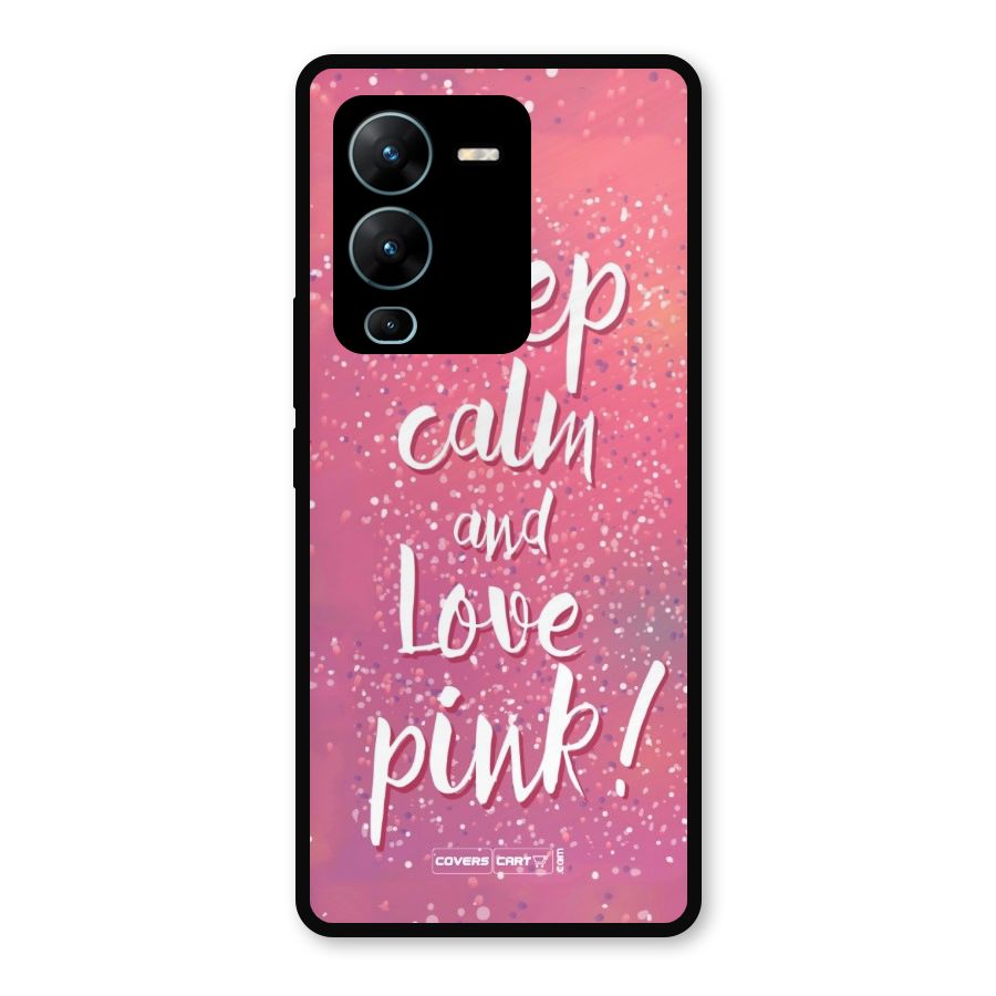 Love Pink Metal Back Case for Vivo V25 Pro