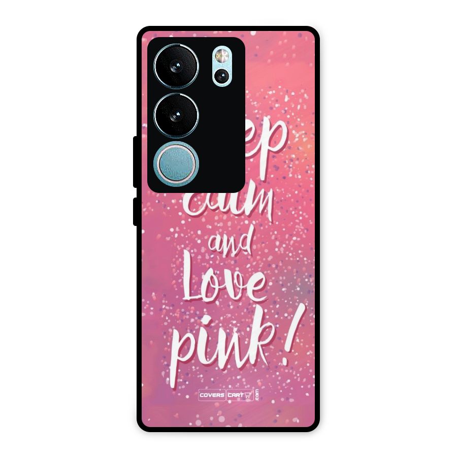 Love Pink Metal Back Case for Vivo V29 Pro