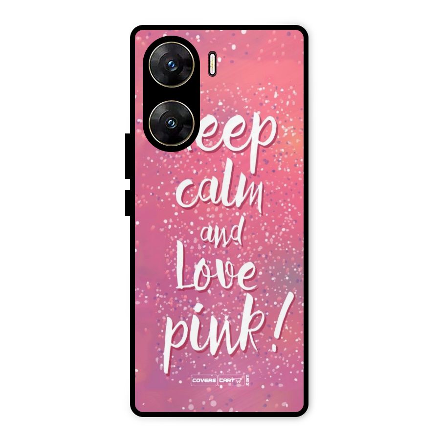 Love Pink Metal Back Case for Vivo V29e