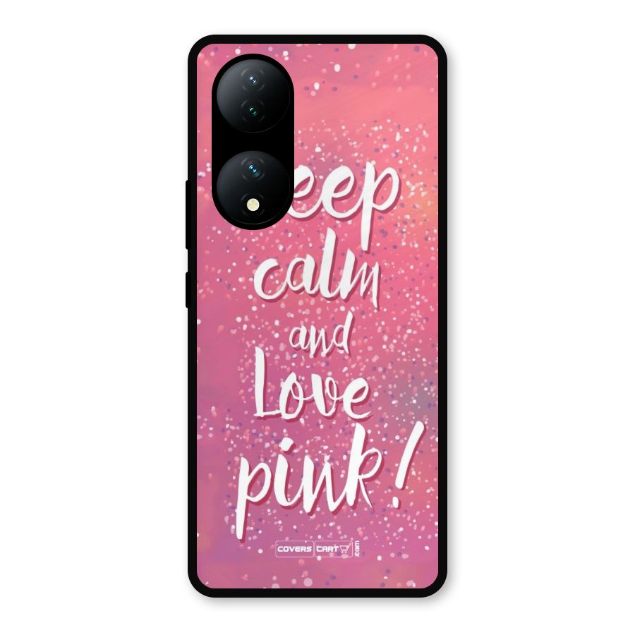 Love Pink Metal Back Case for Vivo Y100a