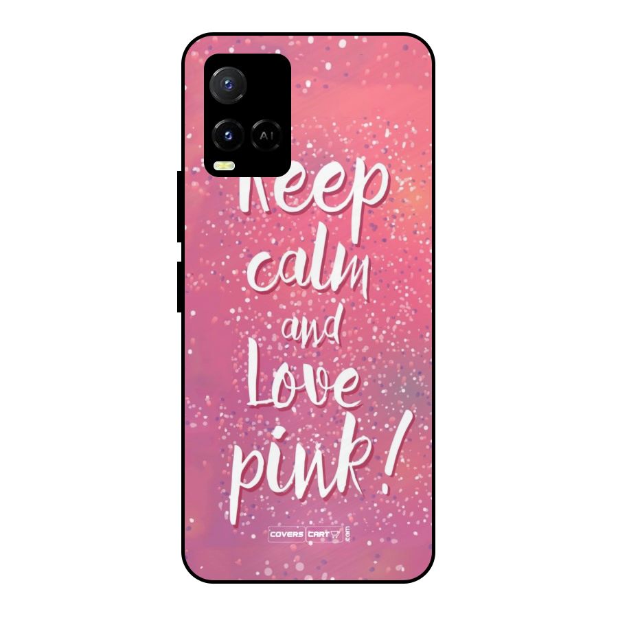 Love Pink Metal Back Case for Vivo Y21T