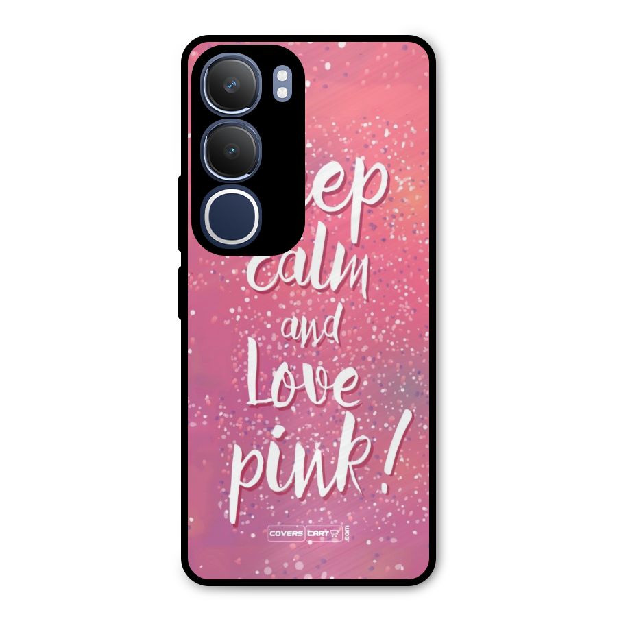 Love Pink Metal Back Case for Vivo Y29