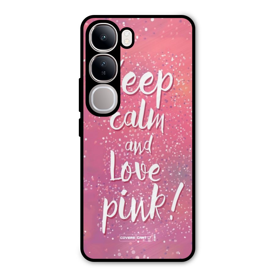 Love Pink Metal Back Case for Vivo Y300
