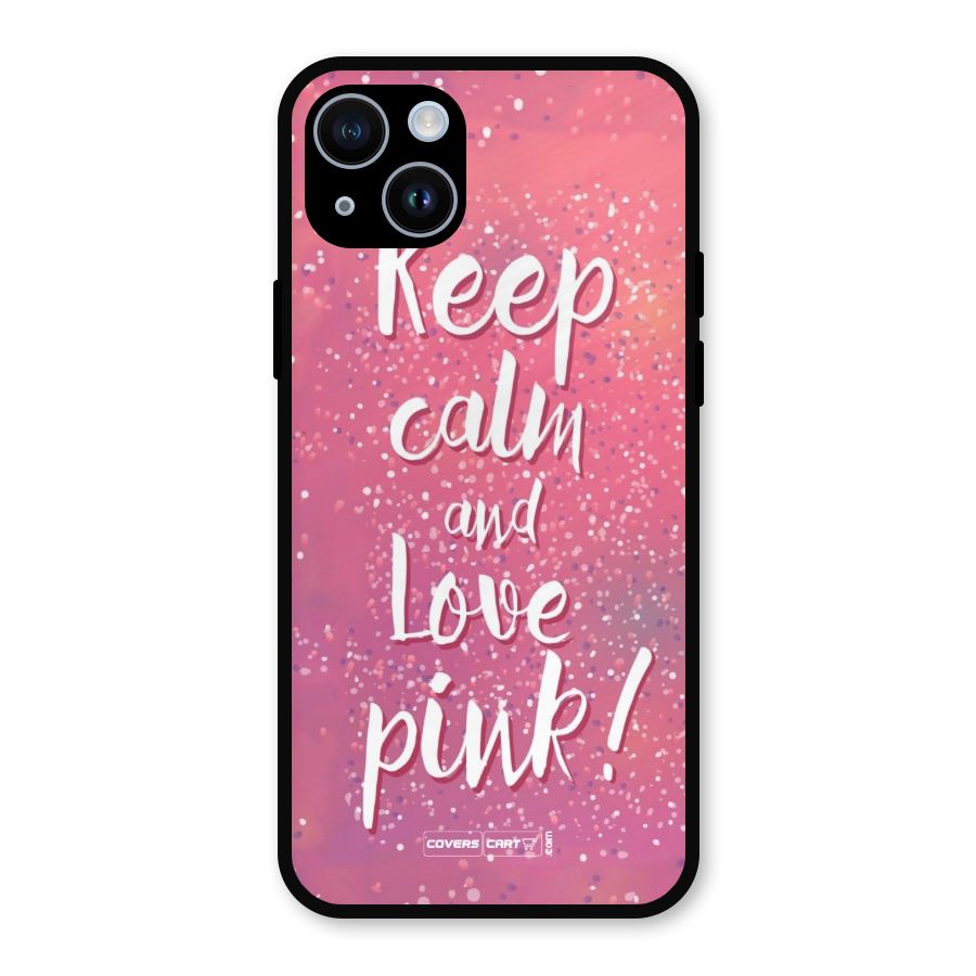 Love Pink Metal Back Case for iPhone 14