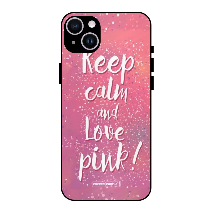 Love Pink Metal Back Case for iPhone 14 Plus