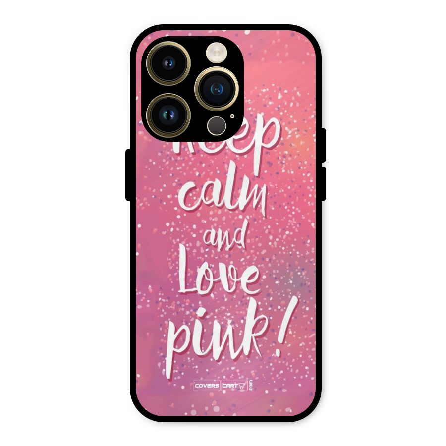 Love Pink Metal Back Case for iPhone 14 Pro