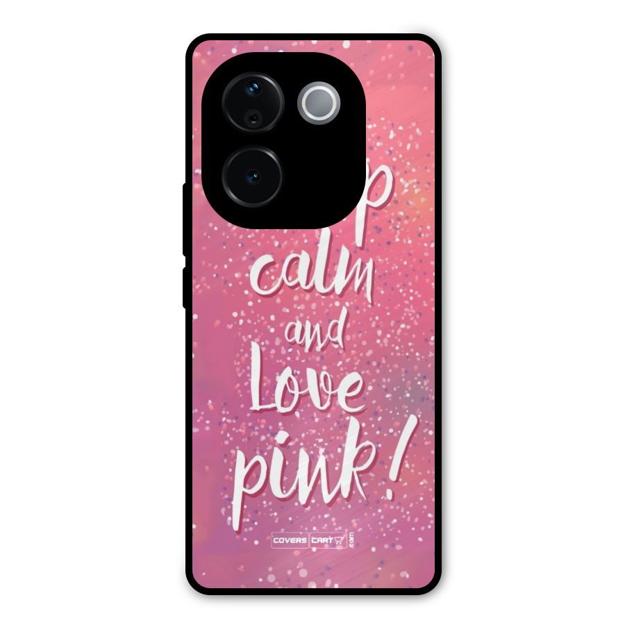 Love Pink Metal Back Case for iQOO Z9s Pro