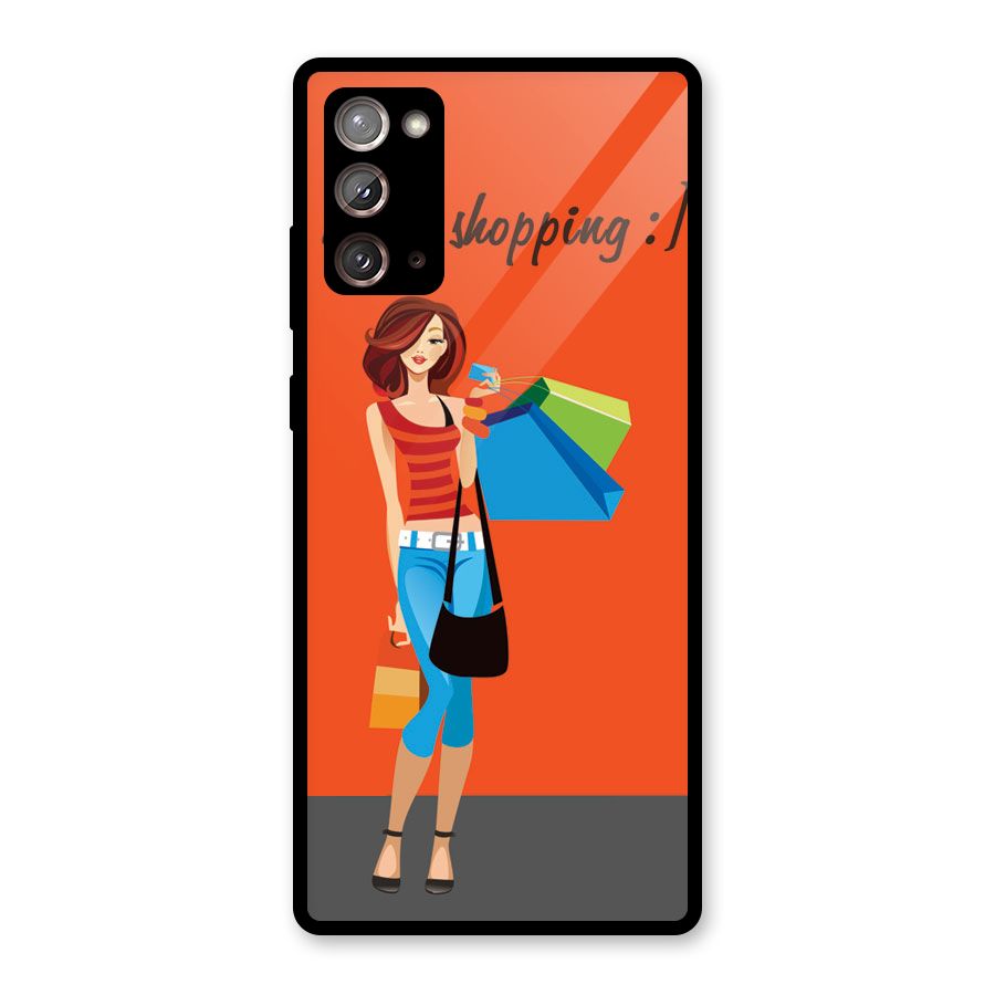 Love Shopping Classy Girl Glass Back Case for Galaxy Note 20