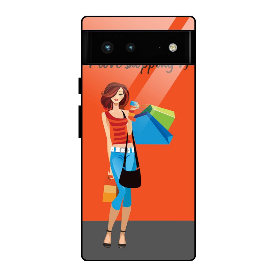 Love Shopping Classy Girl Glass Back Case for Google Pixel 6