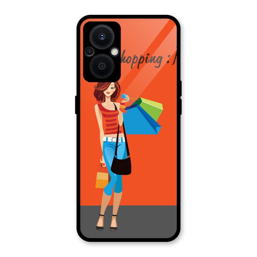 Love Shopping Classy Girl Glass Back Case for Oppo F21s Pro 5G