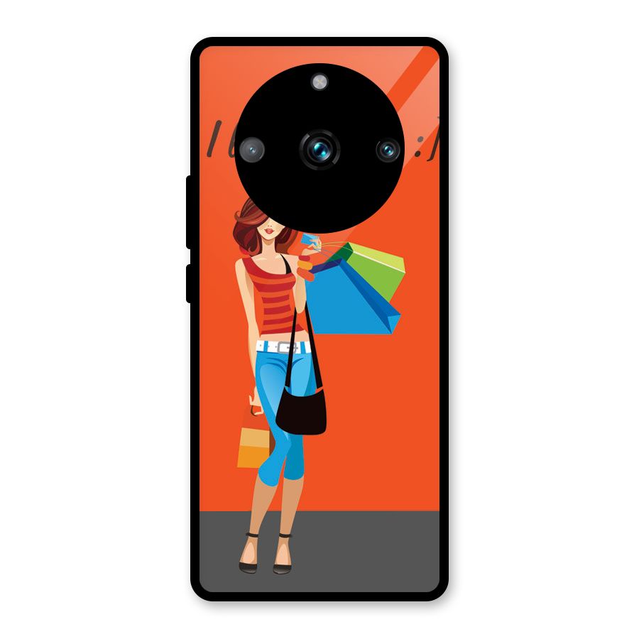 Love Shopping Classy Girl Glass Back Case for Realme 11 Pro Plus