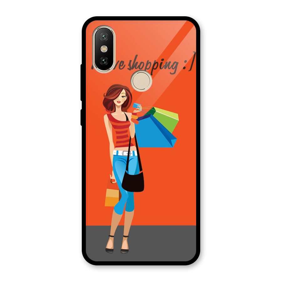 Love Shopping Classy Girl Glass Back Case for Redmi A2
