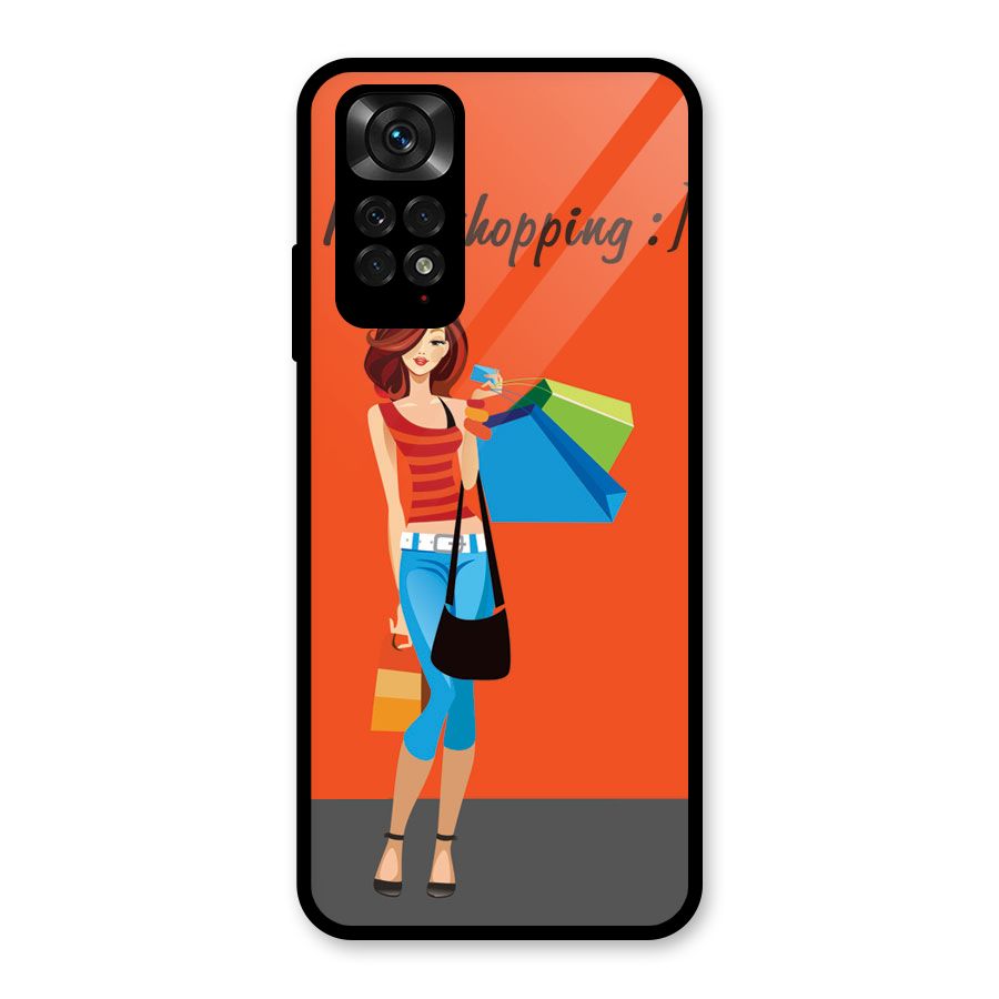 Love Shopping Classy Girl Glass Back Case for Redmi Note 11S