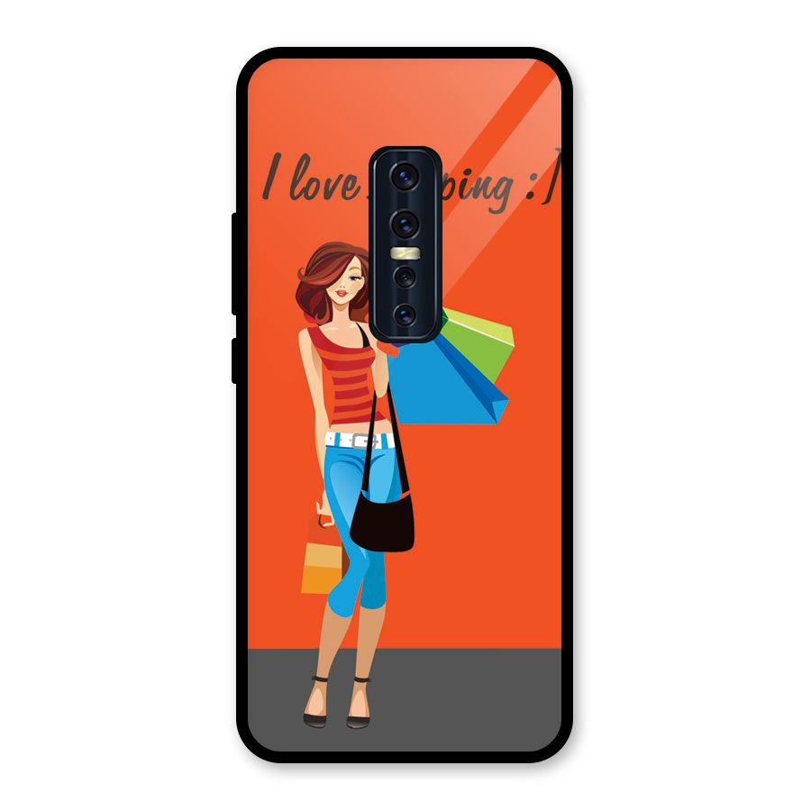 Love Shopping Classy Girl Glass Back Case for Vivo V17 Pro