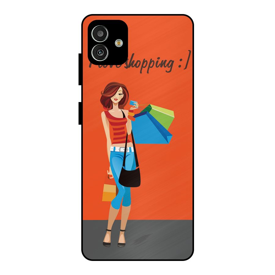Love Shopping Classy Girl Metal Back Case for Galaxy M13 5G