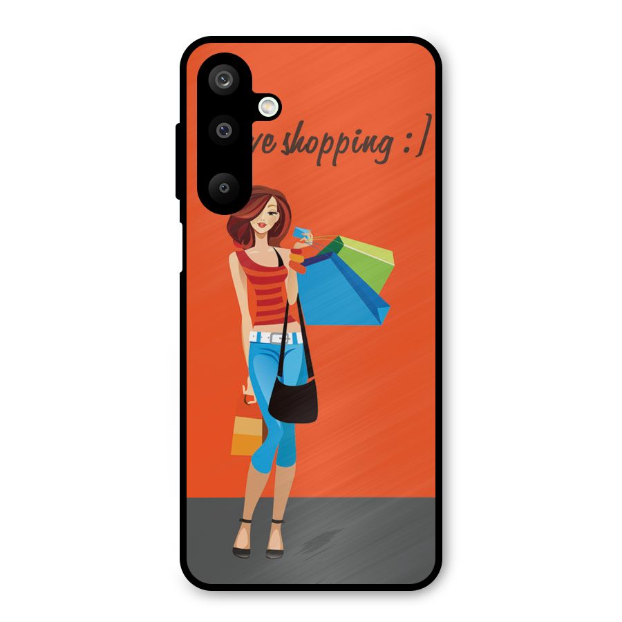 Love Shopping Classy Girl Metal Back Case for Galaxy M16