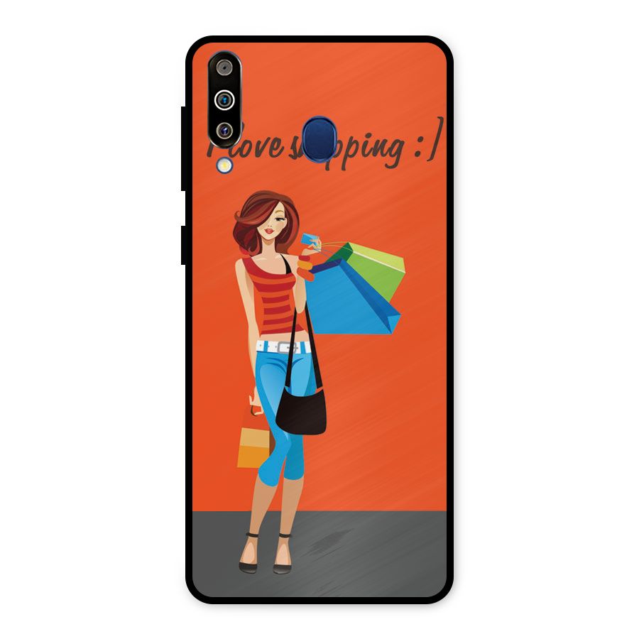 Love Shopping Classy Girl Metal Back Case for Galaxy M30