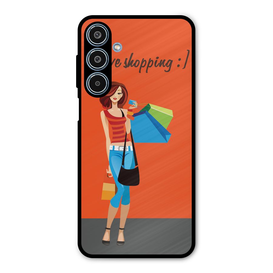 Love Shopping Classy Girl Metal Back Case for Galaxy M35