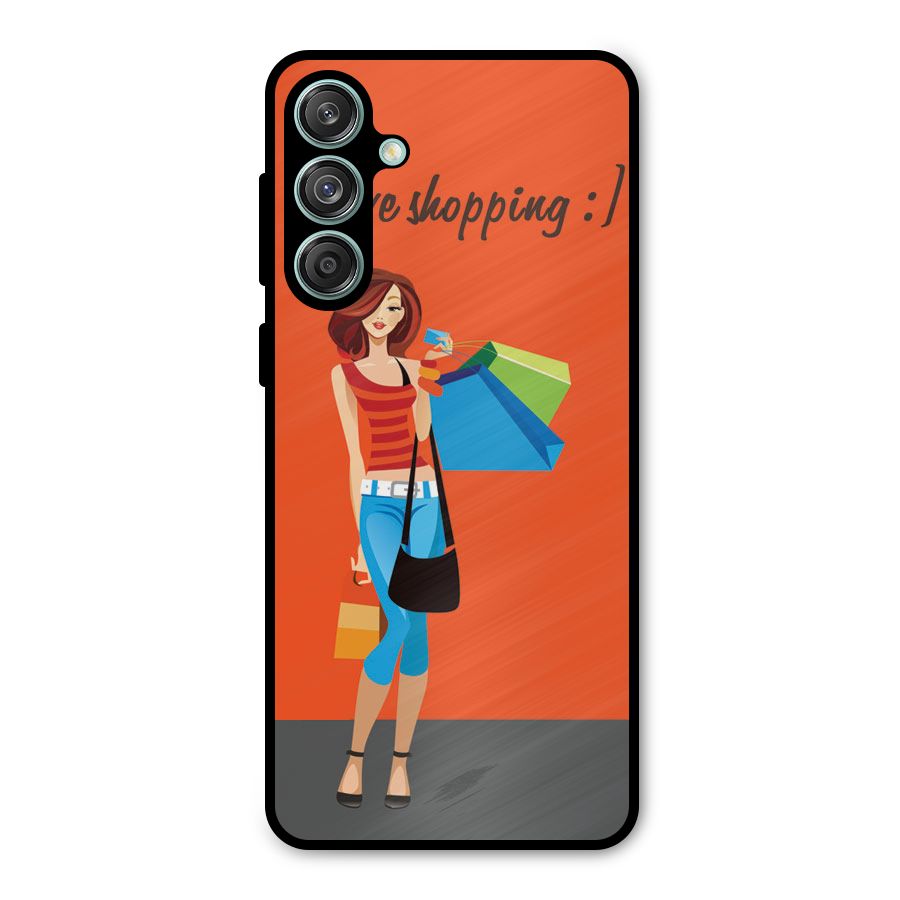 Love Shopping Classy Girl Metal Back Case for Galaxy M55 5G