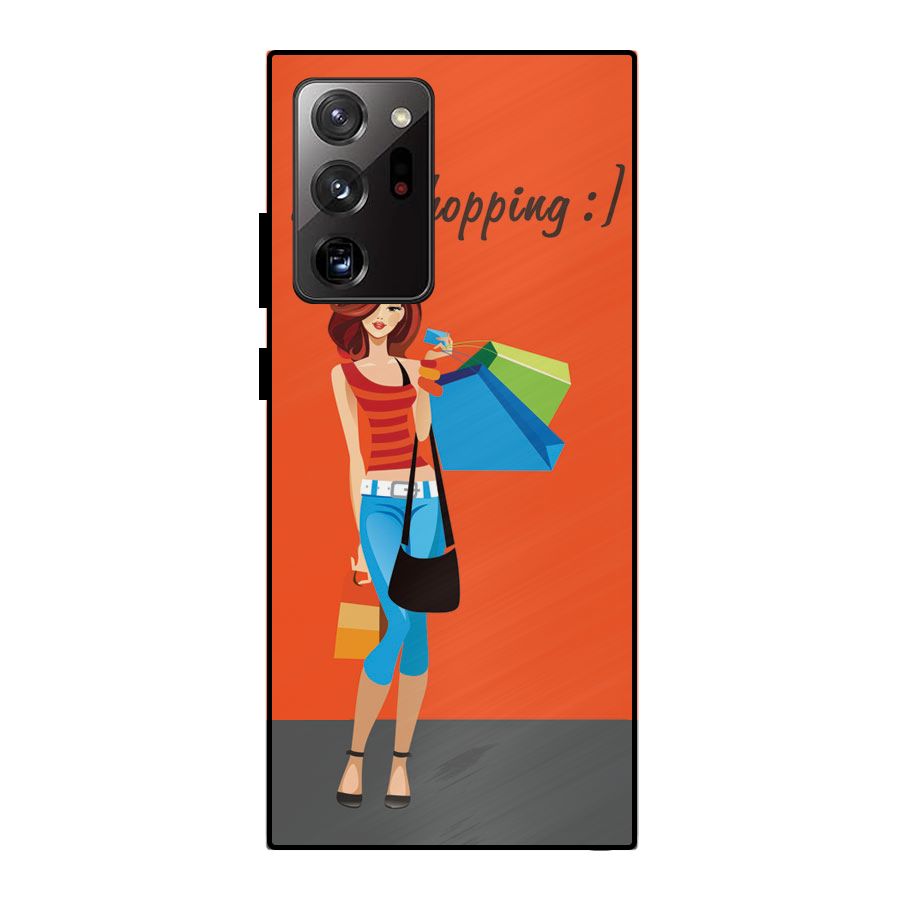 Love Shopping Classy Girl Metal Back Case for Galaxy Note 20 Ultra