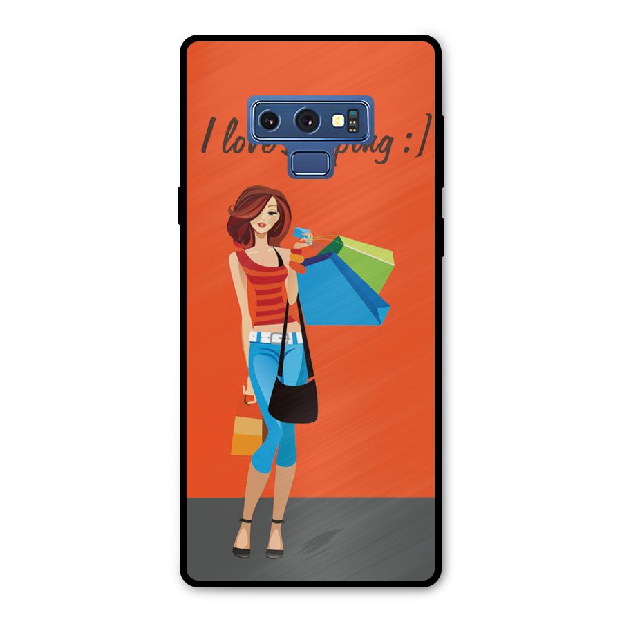 Love Shopping Classy Girl Metal Back Case for Galaxy Note 9
