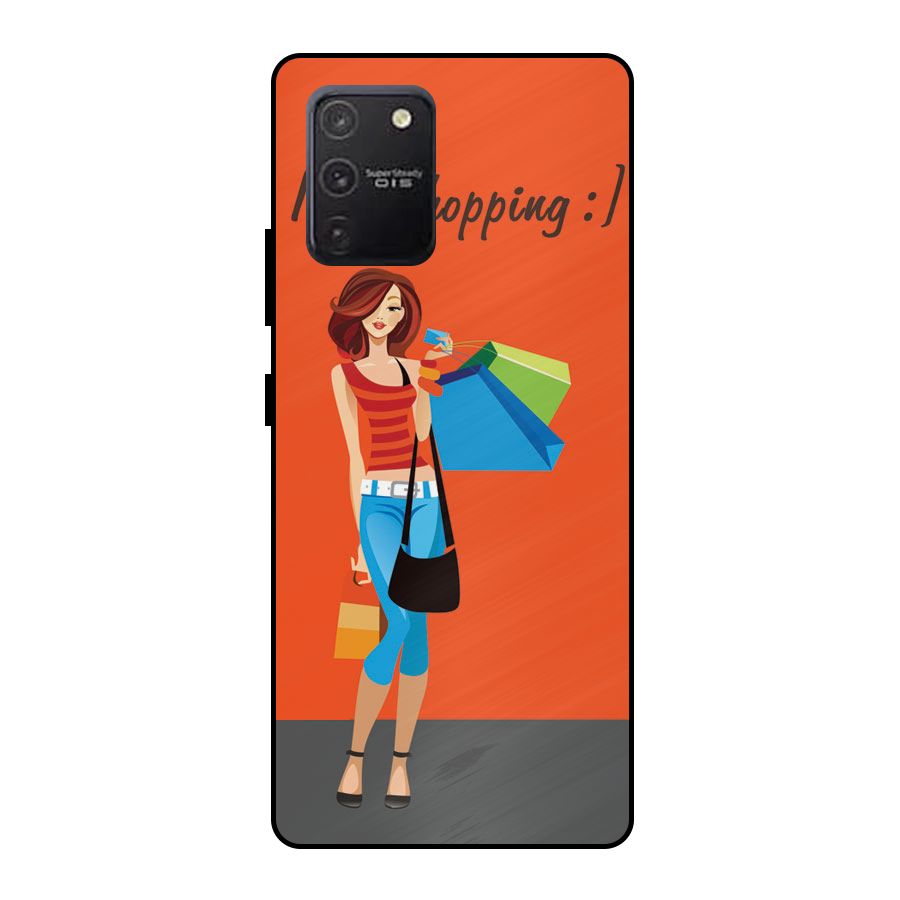 Love Shopping Classy Girl Metal Back Case for Galaxy S10 Lite