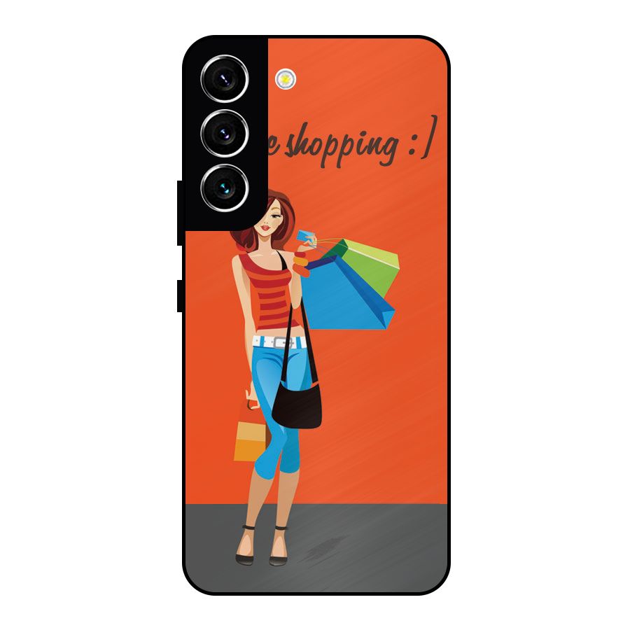 Love Shopping Classy Girl Metal Back Case for Galaxy S22 5G