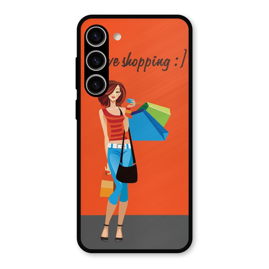 Love Shopping Classy Girl Metal Back Case for Galaxy S23 Plus