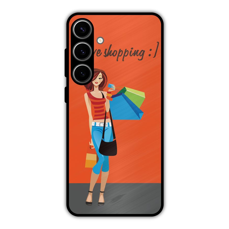 Love Shopping Classy Girl Metal Back Case for Galaxy S24 Plus