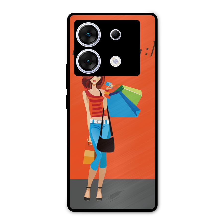 Love Shopping Classy Girl Metal Back Case for Infinix Zero 30 5G