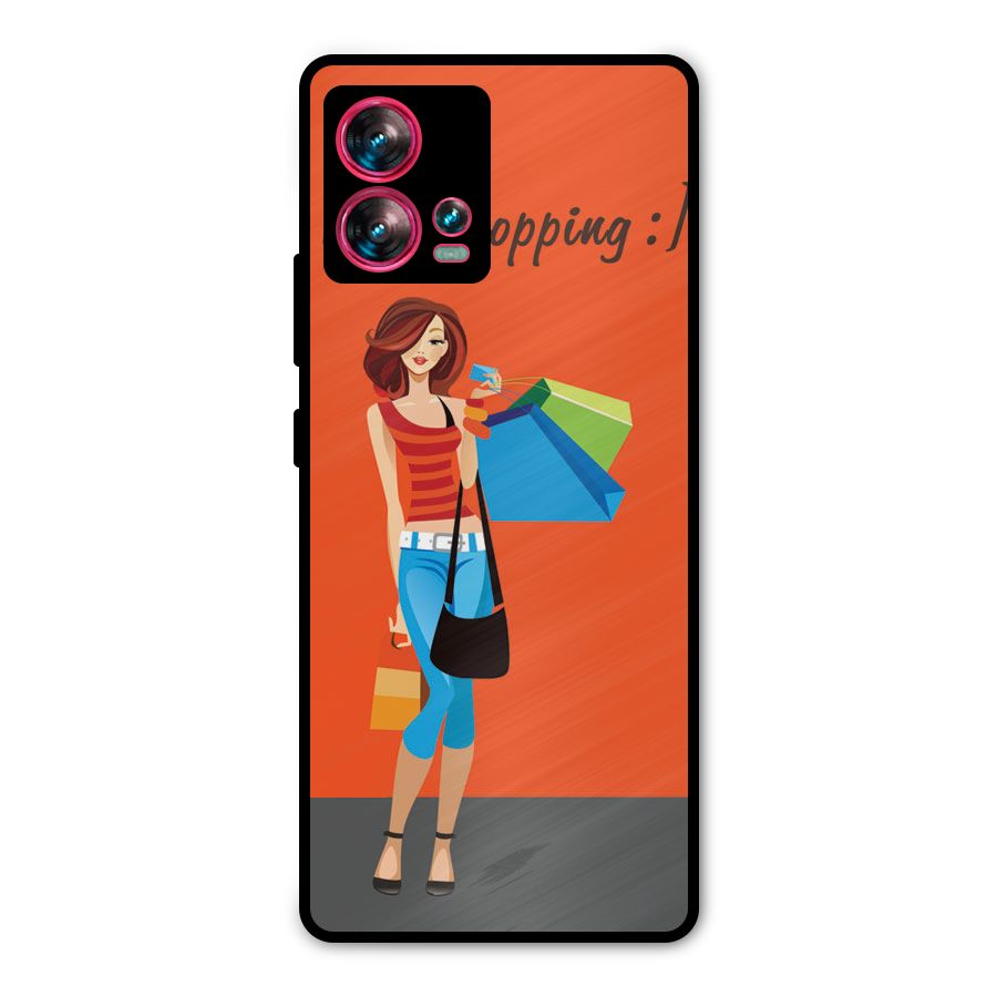 Love Shopping Classy Girl Metal Back Case for Motorola Edge 30 Fusion