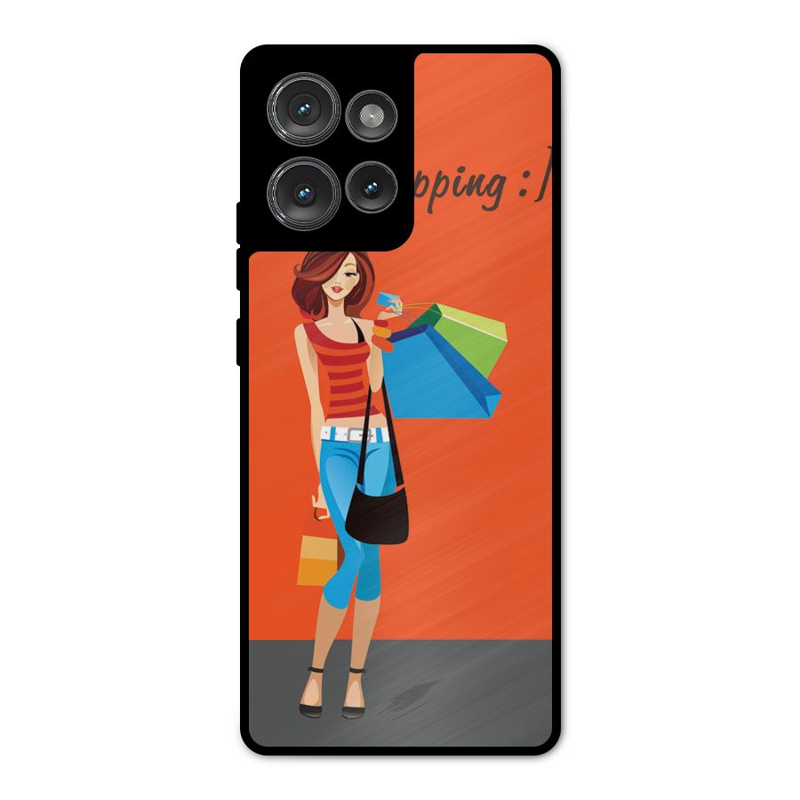 Love Shopping Classy Girl Metal Back Case for Motorola Edge 50