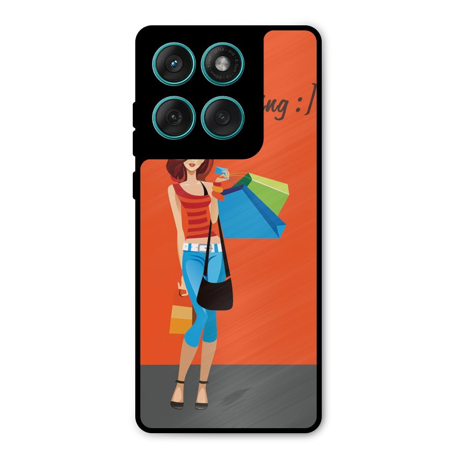 Love Shopping Classy Girl Metal Back Case for Motorola Edge 60 Fusion