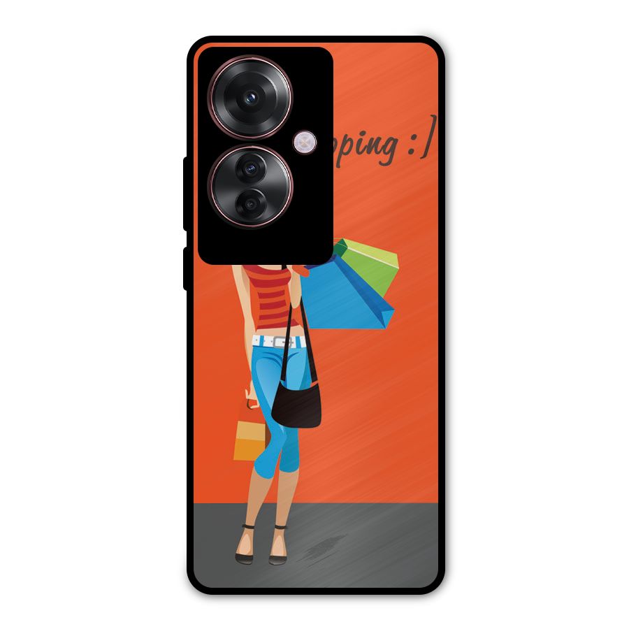 Love Shopping Classy Girl Metal Back Case for Oppo F25 Pro
