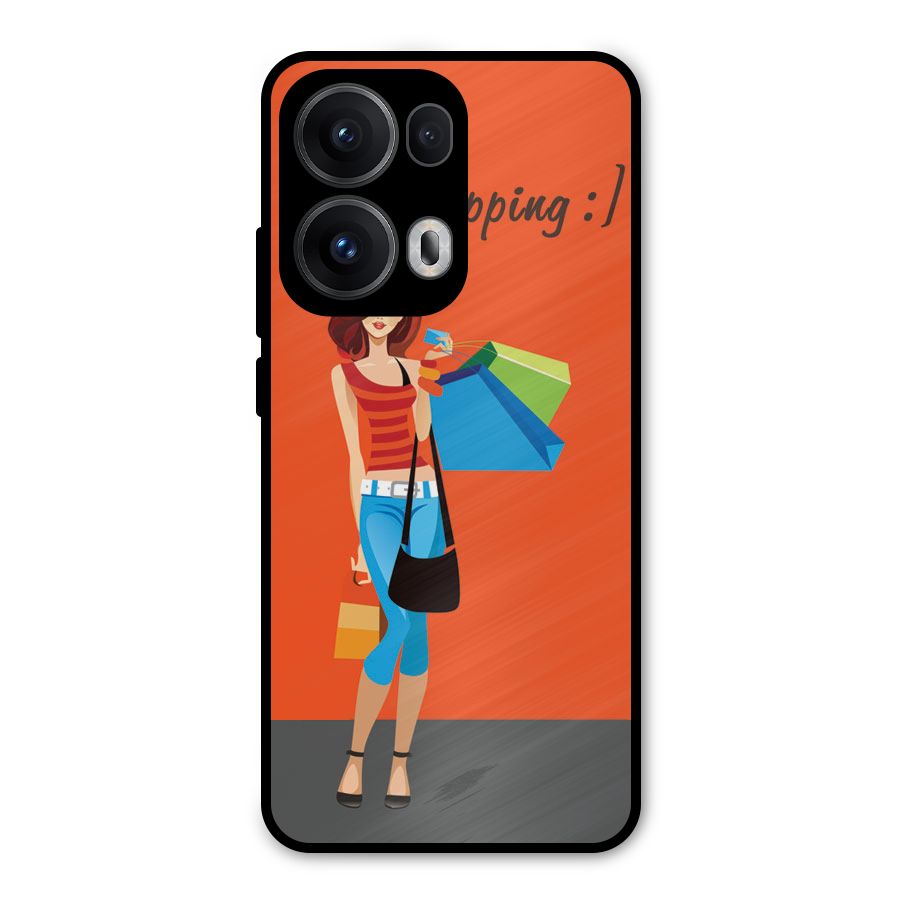 Love Shopping Classy Girl Metal Back Case for Oppo Reno13 Pro