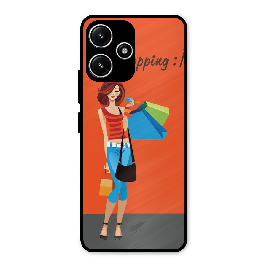 Love Shopping Classy Girl Metal Back Case for Poco M6 Pro