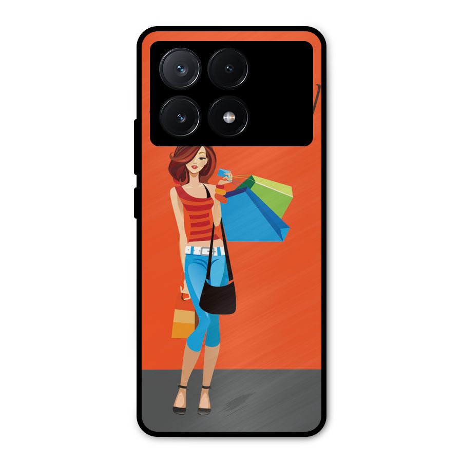 Love Shopping Classy Girl Metal Back Case for Poco X6 Pro